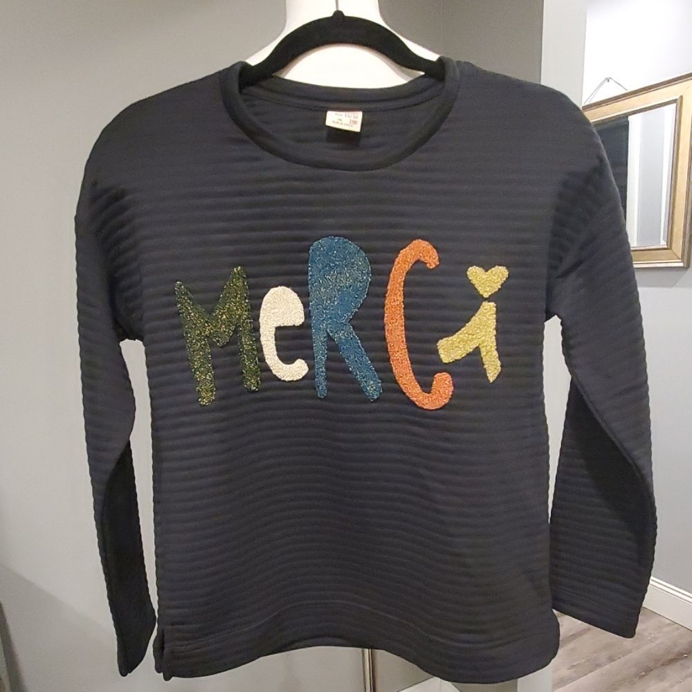 Zara Kids Black Merci Long Sleeve Shirt